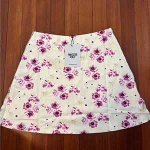 Princess Polly Floral Yellow Mini skirt